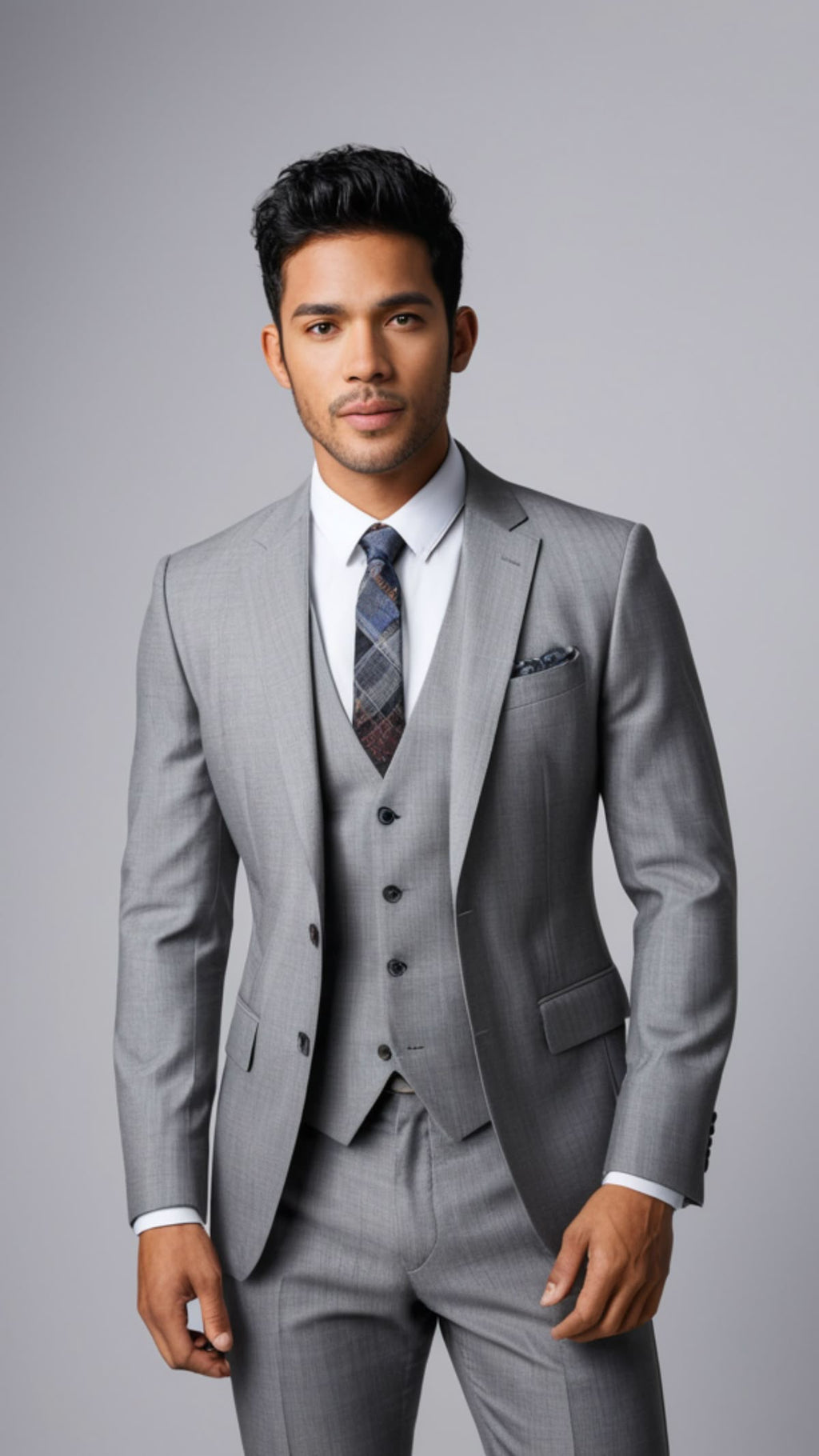 Silver gray suit
