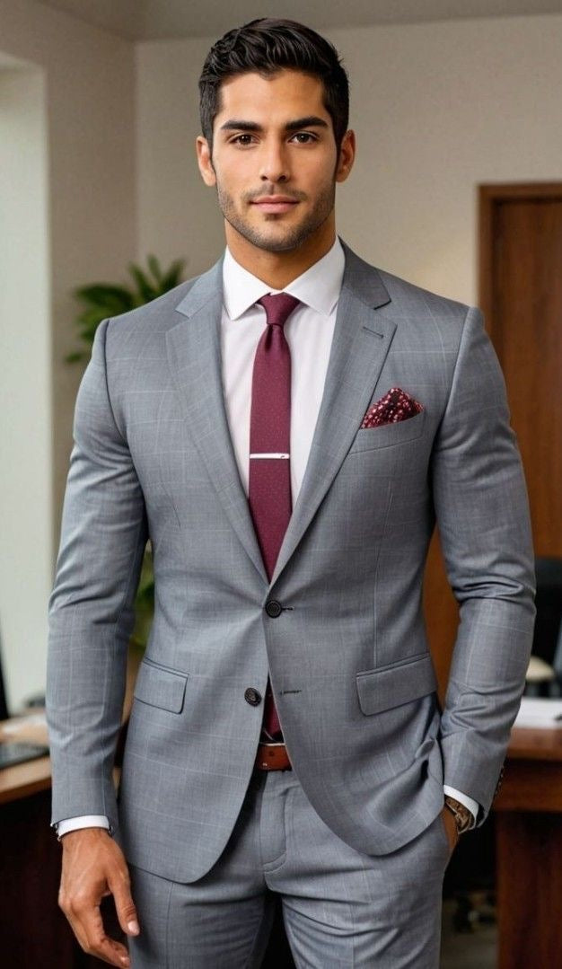 Silver gray suit