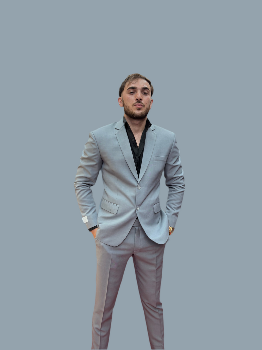 Silver gray suit
