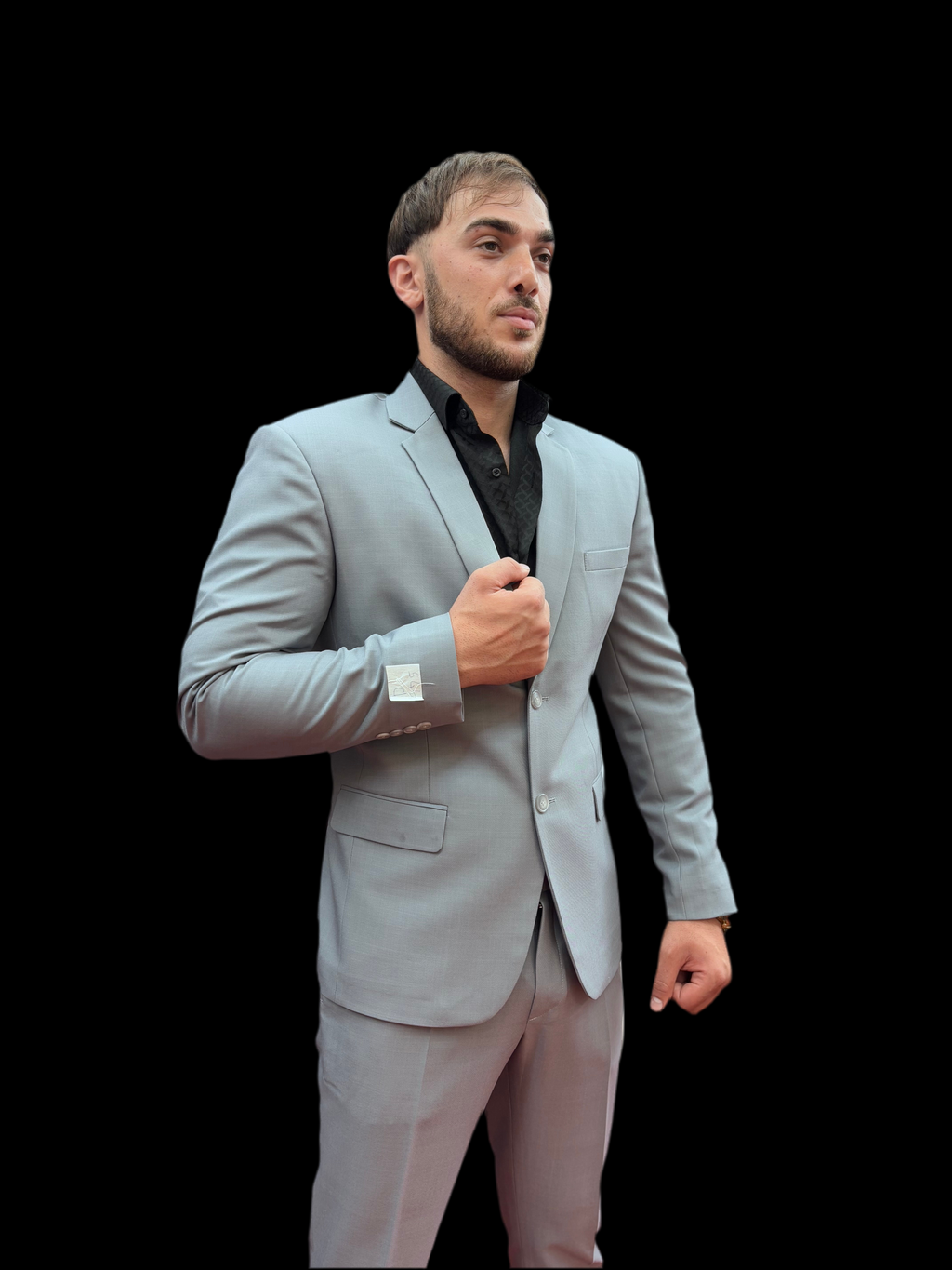 Silver gray suit