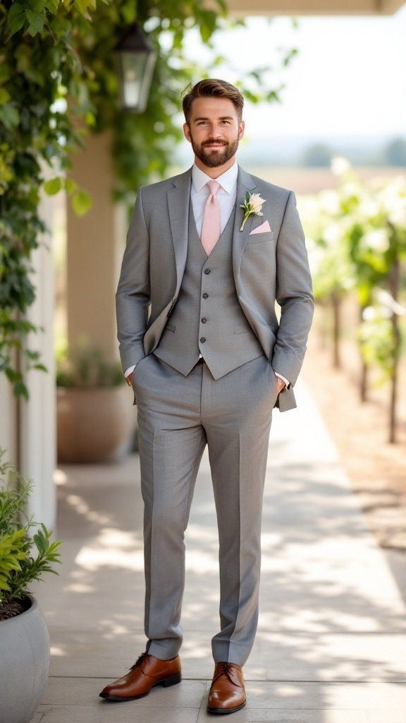 Silver gray suit
