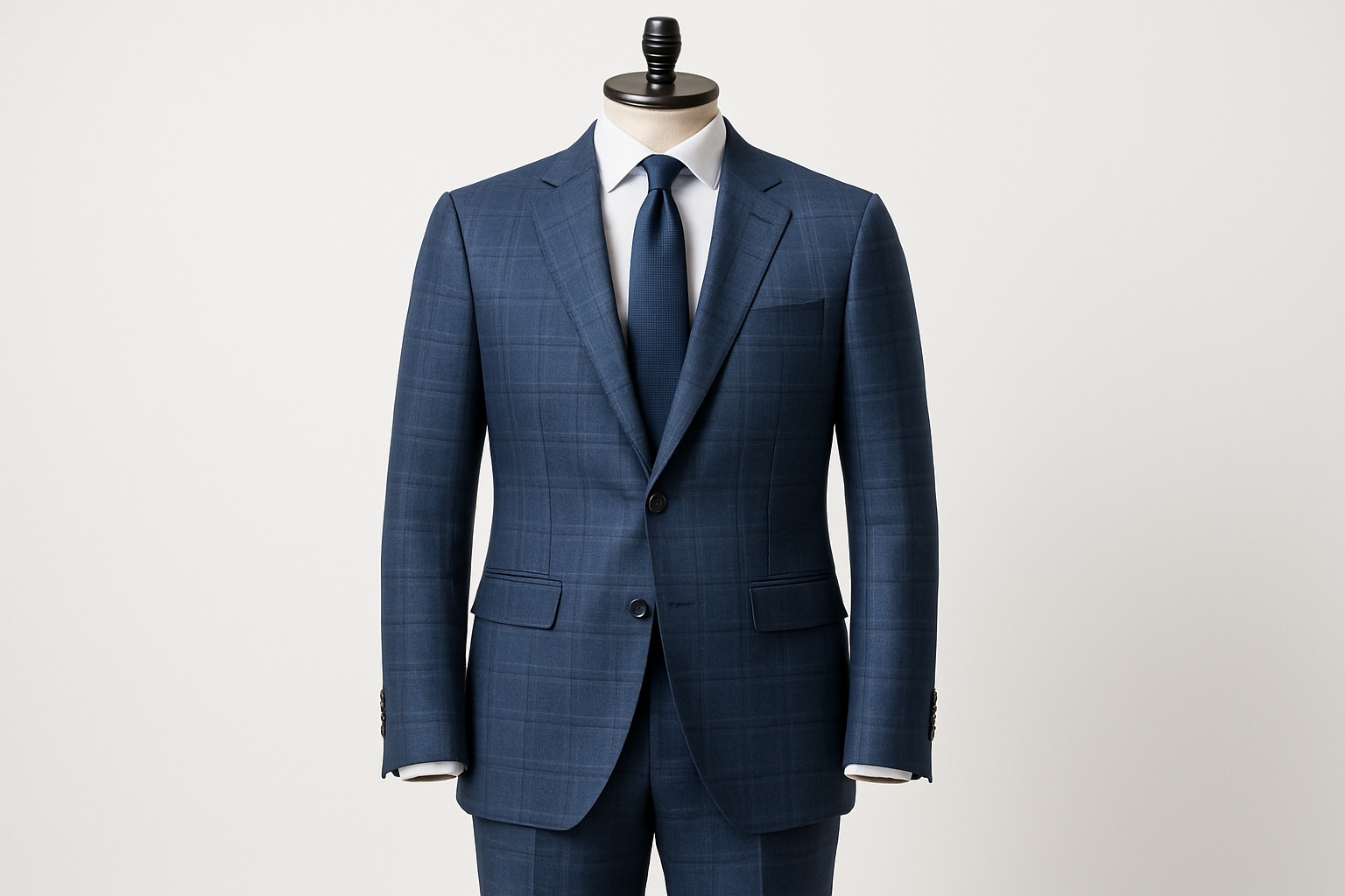 blue check suit 