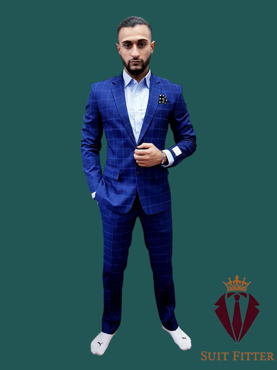 Windowpane Double Tone Check Suit