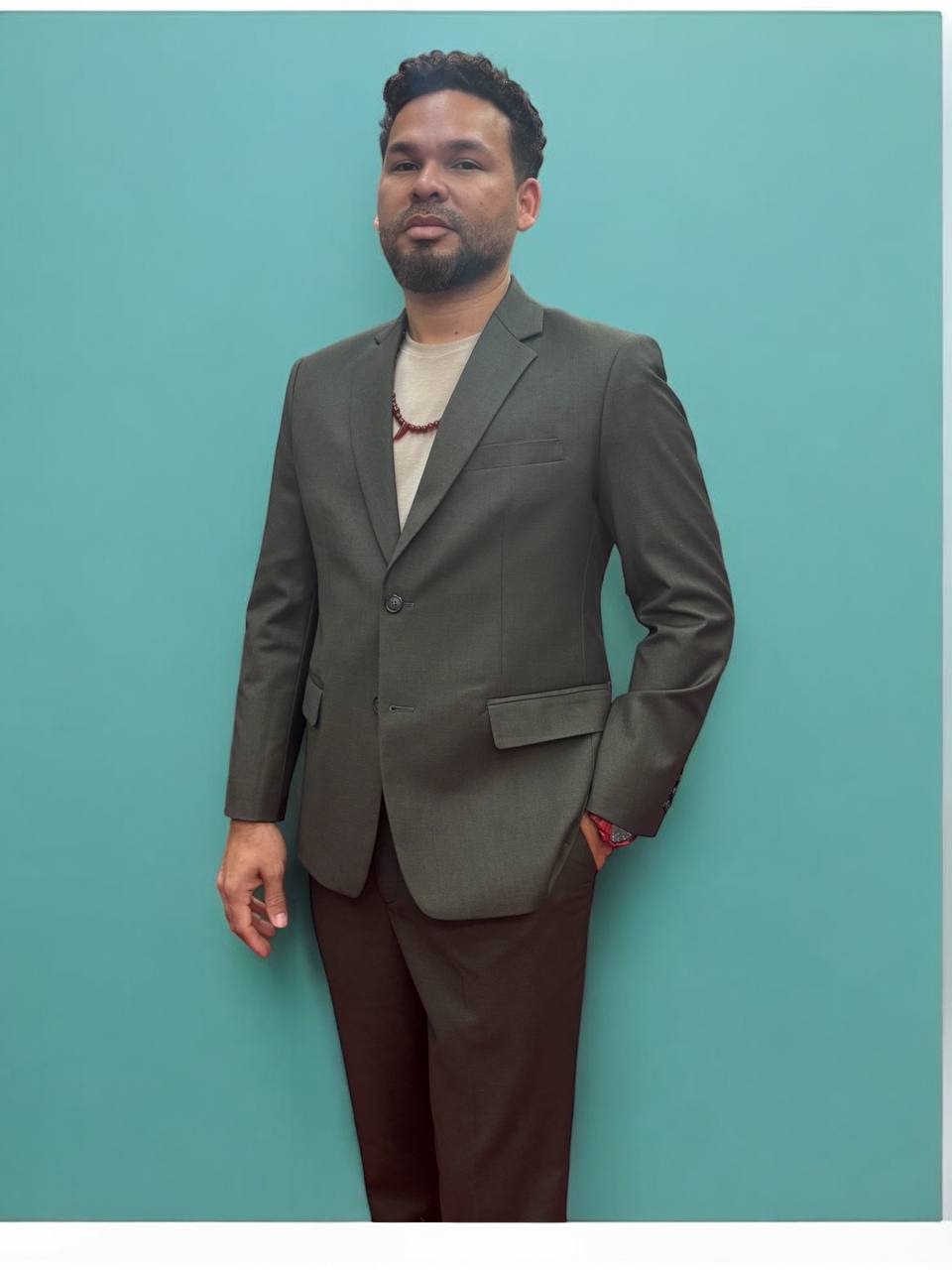 Wool with Slub Extra Spandex Suit for Work