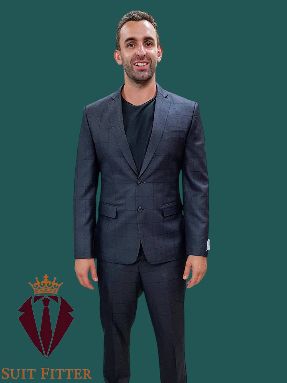 Windowpane Modern Fit Suit