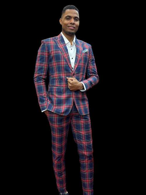 Double Tone Windowpane Suit